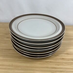 Monterrey Stoneware Brown MSI Japan Set 7 Bread & Butter Dessert Plates 6.25"